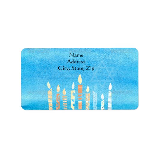 Happy Hanukkah Menorah Etiket (Voorkant)