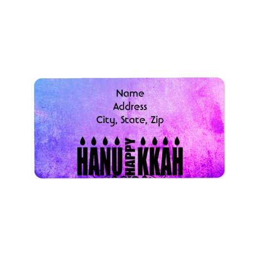 Happy Hanukkah Menorah Etiket (Voorkant)
