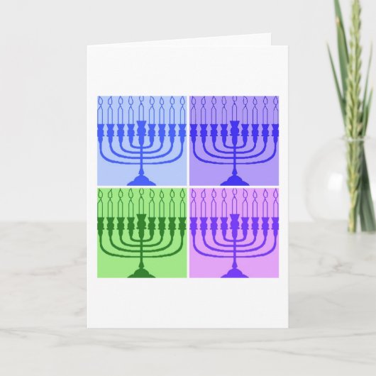 Happy Hanukkah Menorah Feestdagen Kaart (Voorkant)
