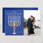 Happy Hanukkah Menorah Feestdagenkaart (Voorkant / Achterkant)