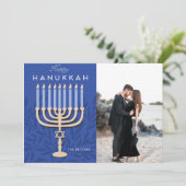 Happy Hanukkah Menorah Feestdagenkaart (Staand voorkant)
