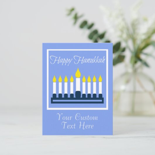 Happy Hanukkah Menorah Feestdagenkaart (Staand voorkant)