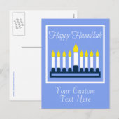 Happy Hanukkah Menorah Feestdagenkaart (Voorkant / Achterkant)