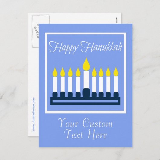Happy Hanukkah Menorah Feestdagenkaart (Voorkant / Achterkant)