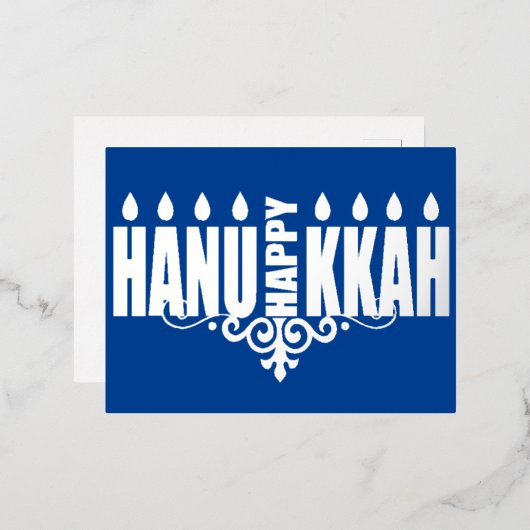 Happy Hanukkah Menorah Folie Feestdagen Briefkaart (Voorkant / Achterkant)