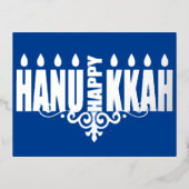 Happy Hanukkah Menorah Folie Feestdagen Briefkaart (Voorkant)