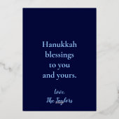 Happy Hanukkah Menorah Folie Feestdagenkaart (Achterkant)