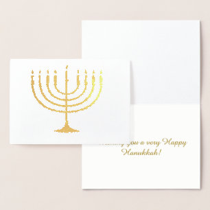 Happy Hanukkah Menorah Folie Kaarten
