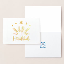 Happy Hanukkah Menorah Folie Kaarten