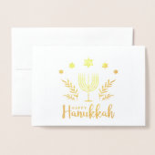 Happy Hanukkah Menorah Folie Kaarten (Voorkant met envelop)