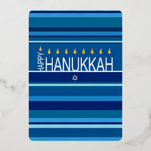 Happy Hanukkah menorah Folie Uitnodiging
