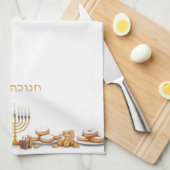 Happy Hanukkah Menorah Food Latkes & Donuts Theedoek (Quarter Fold)