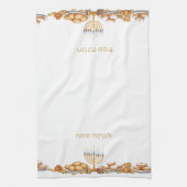 Happy Hanukkah Menorah Food Latkes & Donuts Theedoek (Verticaal)