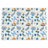 Happy Hanukkah Menorah Gift Bag Groot Cadeauzakje (Voorkant)