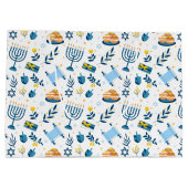 Happy Hanukkah Menorah Gift Bag Groot Cadeauzakje (Achterkant)