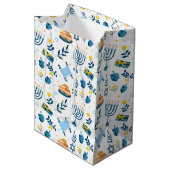 Happy Hanukkah Menorah Gift Bag Medium Cadeauzakje (Voorkant Gekanteld)