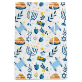 Happy Hanukkah Menorah Gift Bag Medium Cadeauzakje (Achterkant)