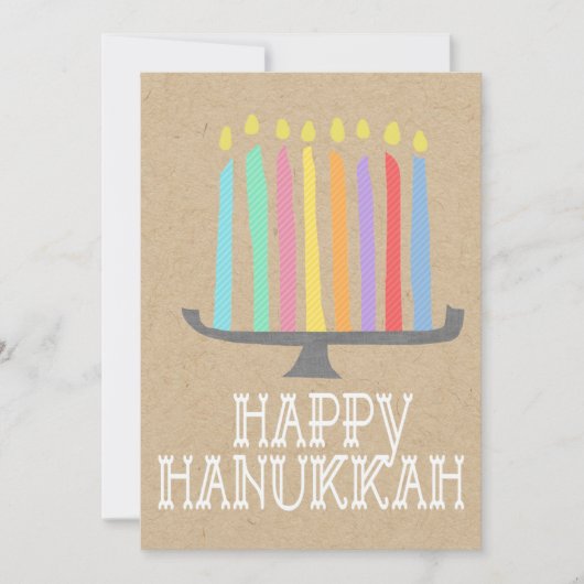 Happy Hanukkah menorah gift label Feestdagenkaart (Voorkant)