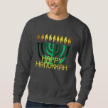 Happy Hanukkah Menorah Green Trui<br><div class="desc">Happy Hanukkah Menorah Green</div>