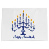 Happy Hanukkah Menorah Groot Cadeauzakje (Voorkant)