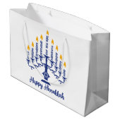 Happy Hanukkah Menorah Groot Cadeauzakje (Achterkant Gekanteld)