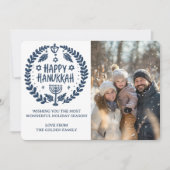 Happy Hanukkah Menorah Hand getrokken CUSTOM FOTO Feestdagenkaart (Voorkant)