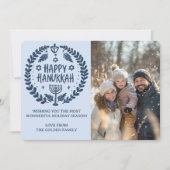 Happy Hanukkah Menorah Hand getrokken CUSTOM FOTO Feestdagenkaart (Voorkant)
