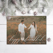 Happy Hanukkah Menorah Hanukkiah Photo Feestdagenkaart