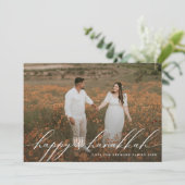 Happy Hanukkah Menorah Hanukkiah Photo Feestdagenkaart (Staand voorkant)