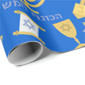 Happy Hanukkah Menorah Jewish Holiday Pattern Cadeaupapier (Rol Hoek)