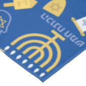 Happy Hanukkah Menorah Jewish Holiday Pattern Tafelkleed (Gekanteld)