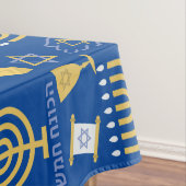 Happy Hanukkah Menorah Jewish Holiday Pattern Tafelkleed (Voorbeeld)