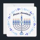 Happy Hanukkah Menorah Jewish Jew Cute Candles Feestdagenkaart<br><div class="desc">Ik wens die speciale persoon een Chag Sameach op dit festival van lampen met een hedendaags,  schattig joods ontwerp van een PopQTstudio. Deze vakantiekaart is voorzien van een prachtig ontwerp van een Menorah die is uitgerust met vrolijke kawaï-kaarsen. Een geweldige kaart om je joodse vrienden en familie te geven.</div>