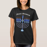 Happy Hanukkah Menorah Jewish Jew Cute Candles T-S T-shirt<br><div class="desc">Show de wereld van je Hanukkah-trots met een hedendaags joods T-shirt van PopQTstudio. Dit t-shirt is voorzien van een prachtig ontwerp van een Menorah die is uitgerust met vrolijke kawaï-kaarsen. Een geweldig cadeau voor je Joodse vrienden en familie.</div>