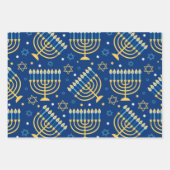 Happy Hanukkah Menorah Jewish Star Candles Inpakpapier Vel (Voorkant 2)