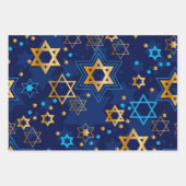 Happy Hanukkah Menorah Jewish Star Candles Inpakpapier Vel (Voorkant)