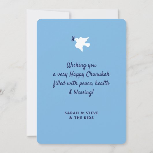 Happy Hanukkah Menorah Jewish Stars Dreidel Holid Feestdagenkaart (Achterkant)