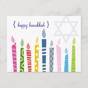 Happy Hanukkah Menorah Kaarsen Briefkaarten