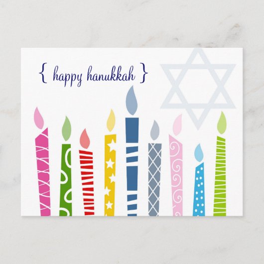 Happy Hanukkah Menorah Kaarsen Briefkaarten (Voorkant)