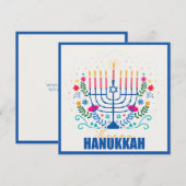 Happy Hanukkah Menorah Kaart (Voorkant / Achterkant)