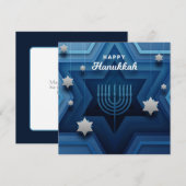 Happy Hanukkah Menorah Kaart (Voorkant / Achterkant)