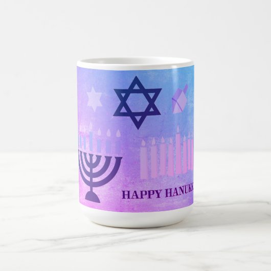 Happy Hanukkah Menorah Koffiemok (Center)
