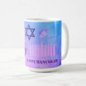 Happy Hanukkah Menorah Koffiemok (Voorkant rechts)