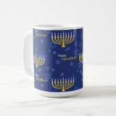 Happy Hanukkah Menorah Koffiemok (Voorkant links)