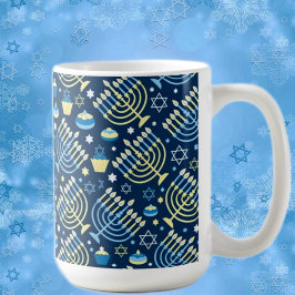 Happy Hanukkah Menorah Koffiemok