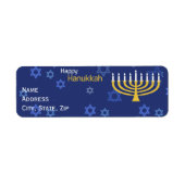 Happy Hanukkah Menorah Label (Voorkant)