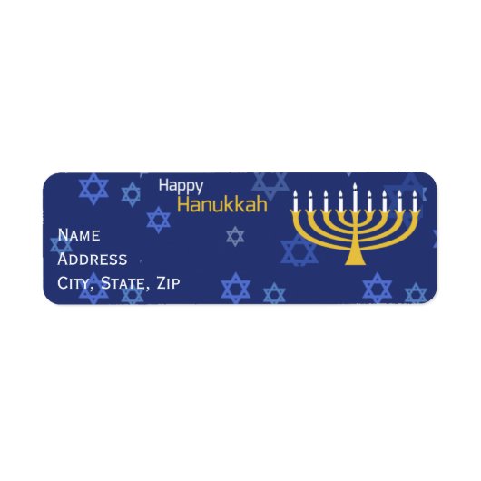 Happy Hanukkah Menorah Label (Voorkant)