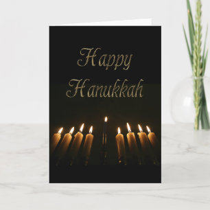 Happy Hanukkah Menorah Lights Candles Feestdagen Kaart