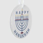 Happy Hanukkah Menorah Ornament (voorkant)