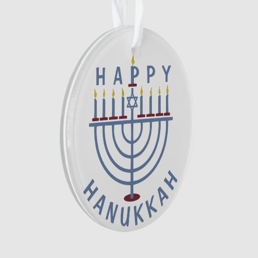 Happy Hanukkah Menorah Ornament (voorkant)